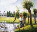 peasant woman watching the geese 1890 Camille Pissarro